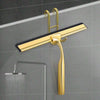 1pc Bathroom Golden Wiper, Shower Wiper Brush, Mirror Wiper, Window Scraper, Cleaning Artifact, Convenient, Wiper With Hook, Bathroom Cleaning Tool, Bathroom Accessories,Autumn/Winter Essential Cleaning Tools,