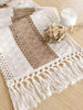 1pc Boho Table Runner Macrame Table Runners For Home Decor ,Cream & Brown/Grey Macrame Table Runner With Tassels For Boho Dining Bedroom Decor Rustic Bridal Shower,Farmhouse Rustic Table Runner,Place Mat,Thanksgiving Christmas Home Decor